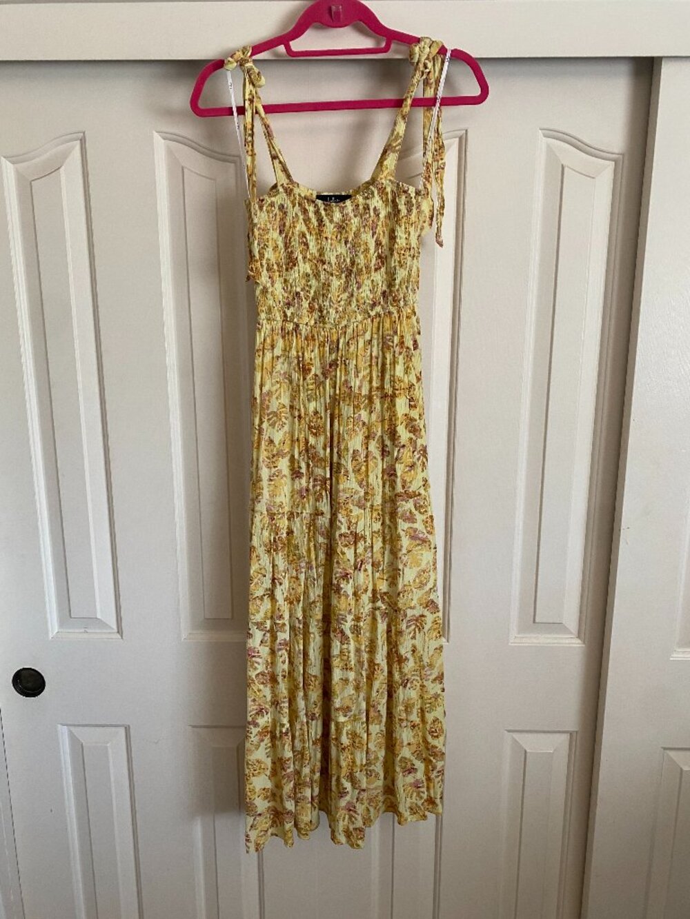 Lulus XS Yellow Floral Sundress